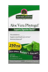 Nature's Answer Aloe Vera Phytogel box, supports digestive health, holistic, vegan, and gluten-free dietary supplement.