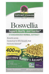 Nature's Answer Boswellia supplement box, supports healthy joint function, standardized herbal extract.