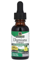Nature's Answer Damiana Extract 30ml promoting overall health and wellbeing, gluten-free and alcohol-free.