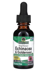 Nature's Answer Echinacea & Goldenseal liquid extract bottle, supports a healthy immune system, alcohol-free.