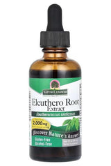 Nature's Answer Eleuthero Root Extract 60 ml, alcohol-free, supports immune system, gluten-free, natural herbal supplement.