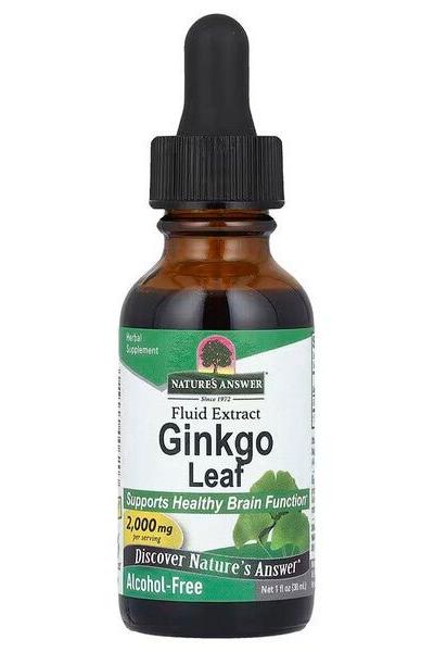 Nature's Answer Ginkgo Leaf extract 2000mg herbal supplement for healthy brain function