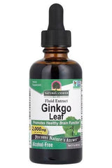 Nature's Answer Ginkgo Leaf extract, 2000mg, promotes healthy brain function, gluten-free and alcohol-free.