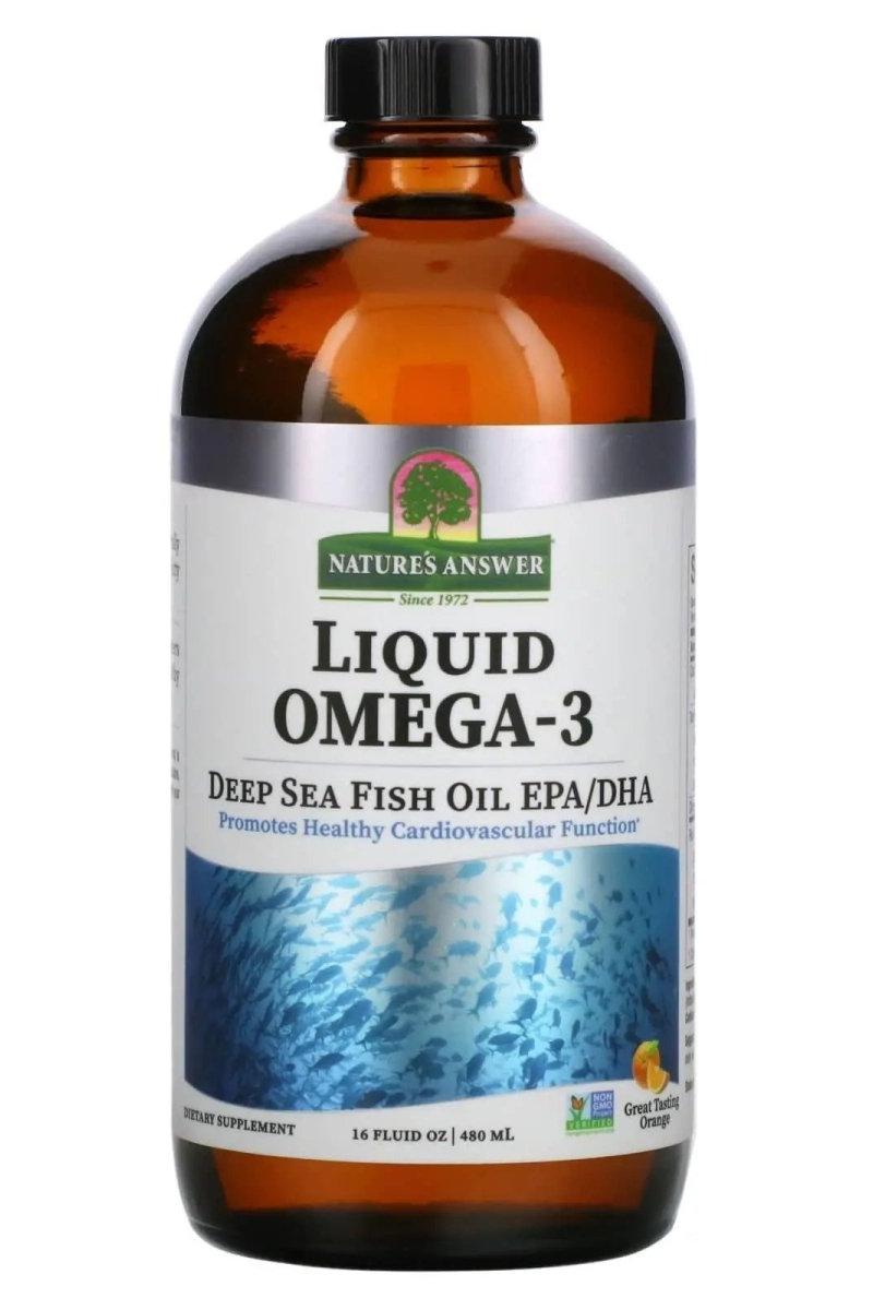 Nature's Answer Liquid Omega-3 deep sea fish oil EPA, promotes cardiovascular health, 16 fl oz.