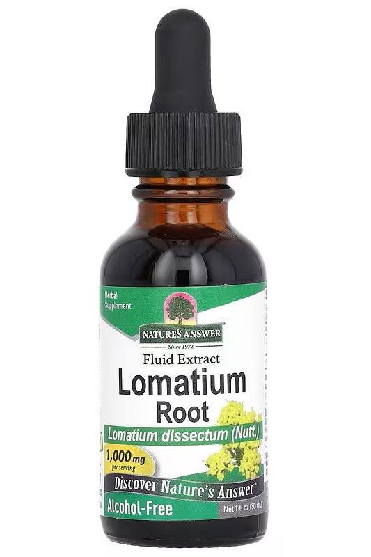 Nature's Answer Lomatium Root fluid extract, 30 ml bottle, supports immune health and overall well-being.