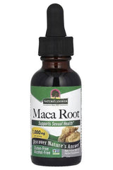 Nature's Answer Maca Root 30 ml bottle for sexual health and energy support, gluten-free and alcohol-free.