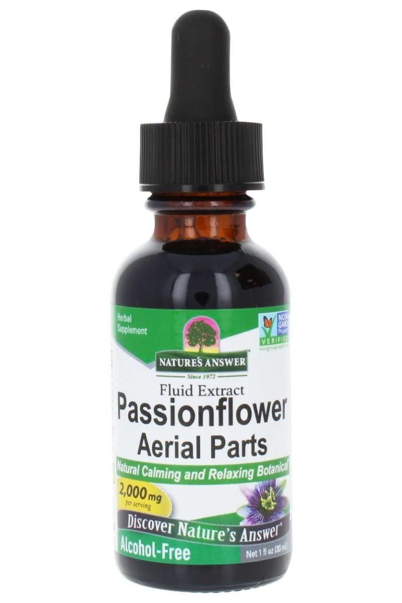 Nature's Answer Passionflower Aerial Parts 30 ml bottle for natural calming and relaxation.