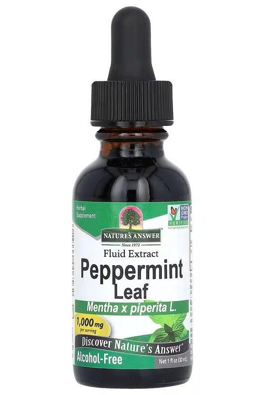 Nature's Answer Peppermint Leaf fluid extract, 30 ml bottle for digestive support and natural health.