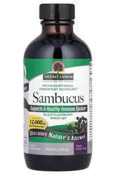 Nature's Answer Sambucus liquid supplement, supports healthy immune system with black elderberry extract.