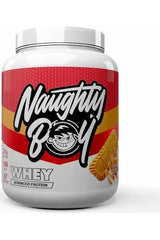 Naughty Boy Advanced Whey protein powder with high protein content for muscle growth and low calories.