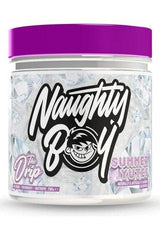 Naughty Boy The Drip supplement container, summer flavor, 200g, promoting energy and focus.