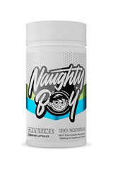 NaughtyBoy creatine capsules, 100% pure creatine, 120 capsules for enhanced strength and endurance.