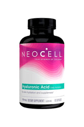 NeoCell Hyaluronic Acid Daily Hydration supplement bottle for skin hydration and suppleness, 60 capsules.