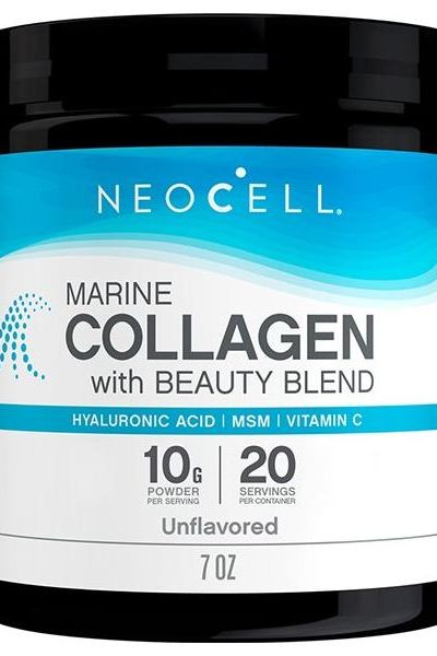 NeoCell Marine Collagen with Beauty Blend jar, unflavored, supports youthful skin and healthy hair, nails, and joints.