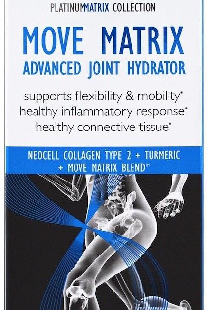 NeoCell Move Matrix Advanced Joint Hydrator packaging, supports flexibility, mobility, and healthy inflammatory response.