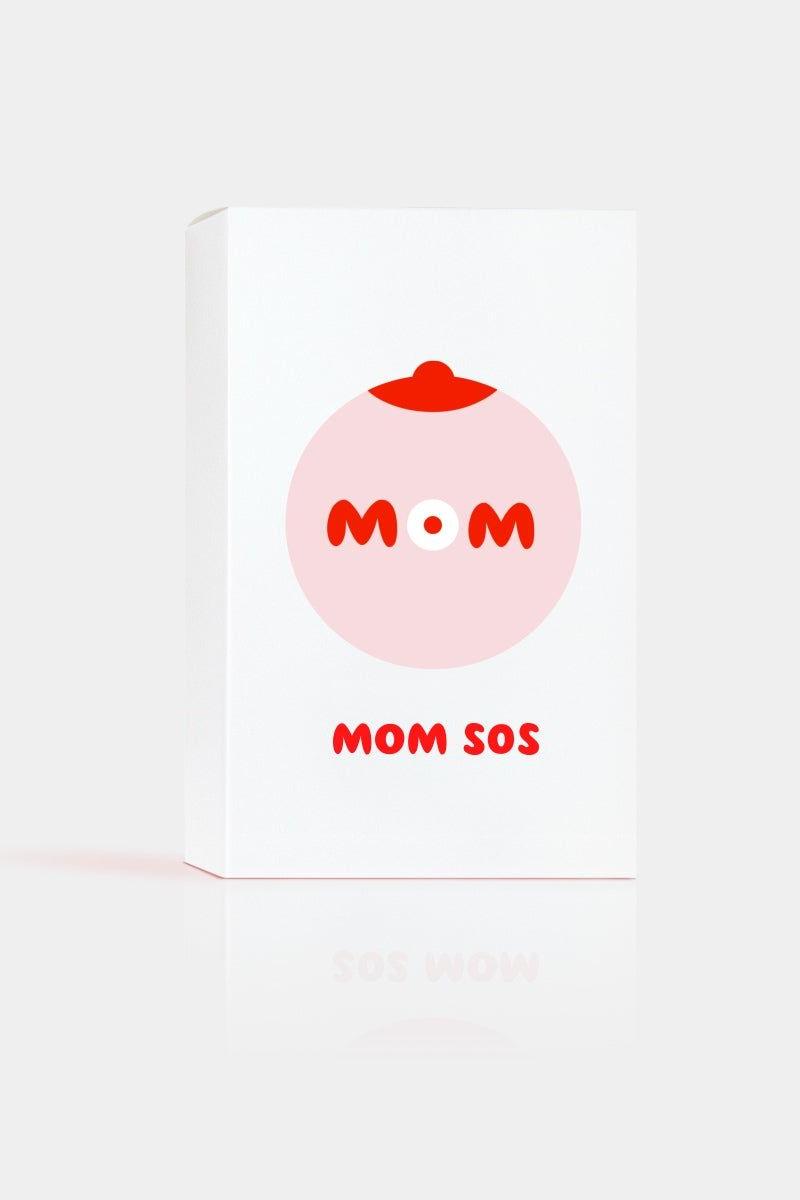 NFO - Mom SOS product packaging for breastfeeding mothers featuring a playful design.