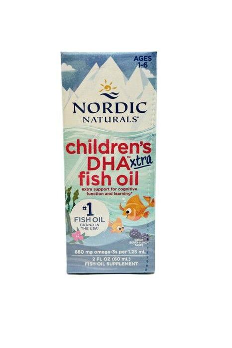 Nordic Naturals Children's DHA Xtra Fish Oil box for cognitive health support for kids, 2 fl oz.