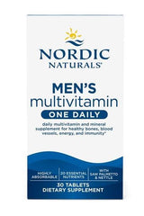 Nordic Naturals Men's Multivitamin One Daily, 30 tablets, daily supplement for men's health, energy, and immunity.
