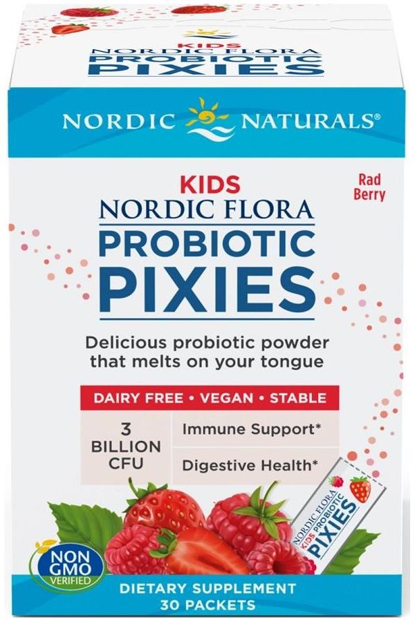 Nordic Naturals - Nordic Flora Kids Probiotic Pixies, 3 Billion CFU Rad Berry - 30 Packets - Nutri.se