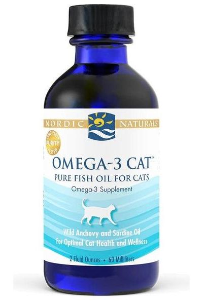 Nordic Naturals Omega-3 Cat fish oil supplement for improved cat health and wellness.