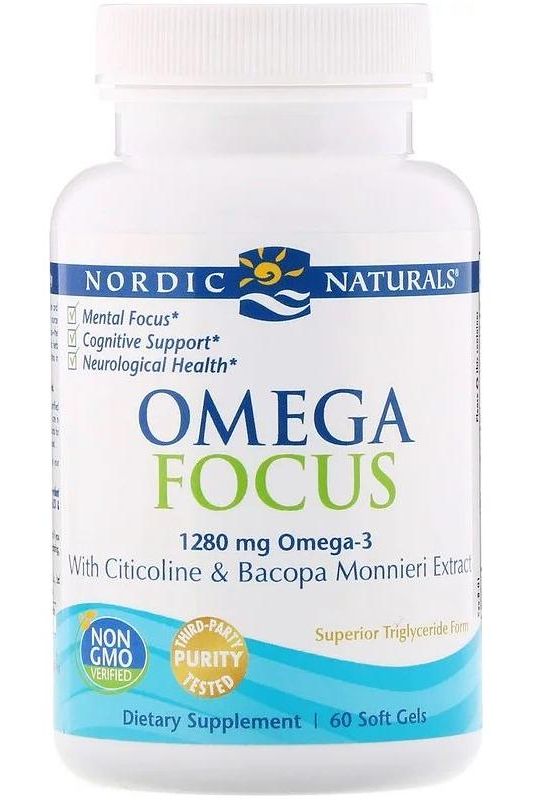 Nordic Naturals - Omega Focus with Citicoline & Bacopa Monnieri Extract, 1280mg - 60 softgels - Nutri.se