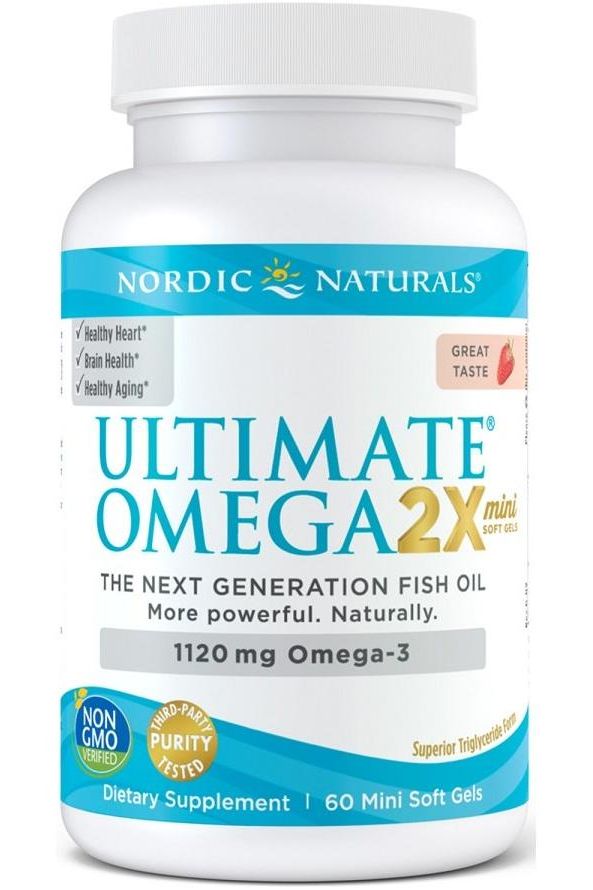 Nordic Naturals - Ultimate Omega 2X Mini, 1120mg Strawberry - 60 mini softgels - Nutri.se