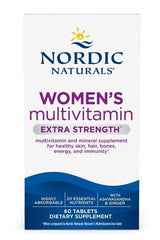 Nordic Naturals Women's Multivitamin Extra Strength 60 tablets, supports skin, hair, bones, energy and immunity.