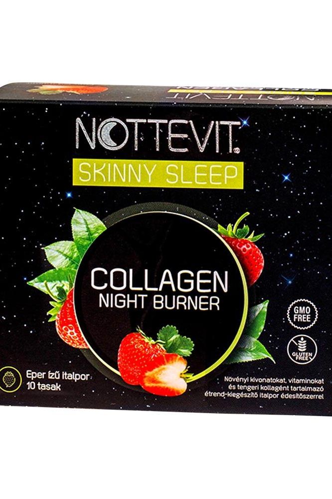 Nottevit Skinny Sleep Collagen Night Burner strawberry, 10 sachets box for weight loss and improved sleep.