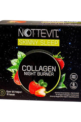 Nottevit Skinny Sleep Collagen Night Burner strawberry, 10 sachets box for weight loss and improved sleep.