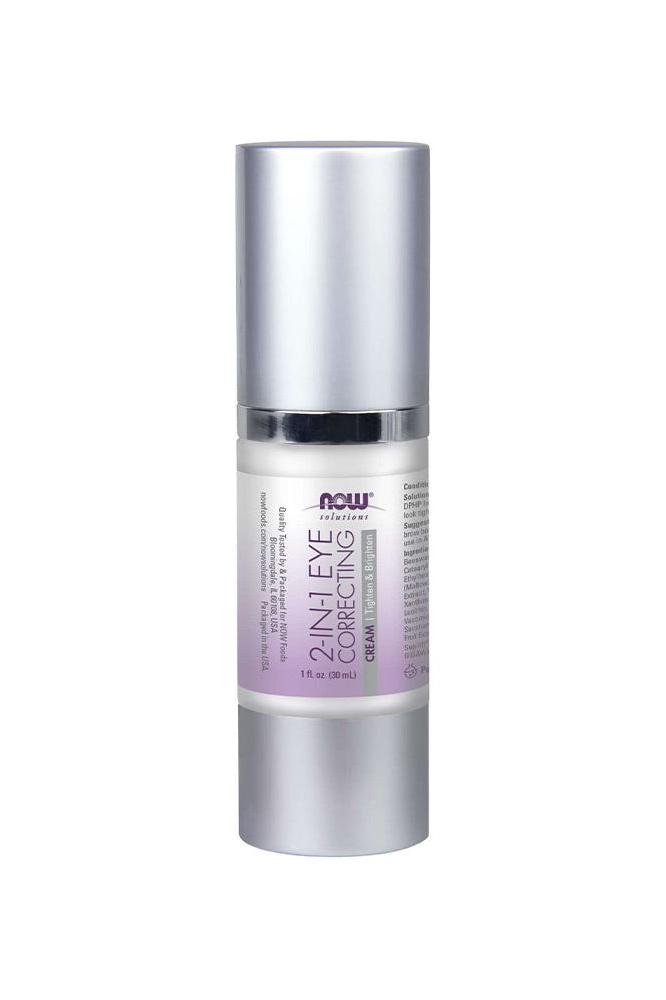 Now Foods 2 in 1 Correcting Eye Cream 30 ml reduces dark circles and fine lines for brighter, firmer eye area.
