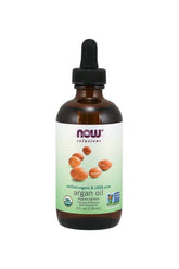 Now Foods organic argan oil 118 ml, moisturizing oil for hair and skin, certified organic, pure and nourishing.