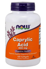 NOW Foods - Caprylic Acid, 600mg - 100 softgels - Nutri.se
