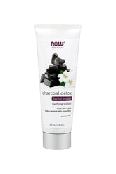NOW Solutions Charcoal Detox Facial Mask 118ml tube for deep skin cleansing and impurity removal.
