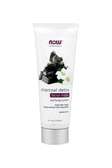 NOW Solutions Charcoal Detox Facial Mask 118ml tube for deep skin cleansing and impurity removal.
