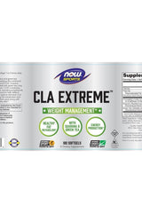 Packaging for Now Foods CLA Extreme 180 softgels with Guarana and Green Tea for weight management.
