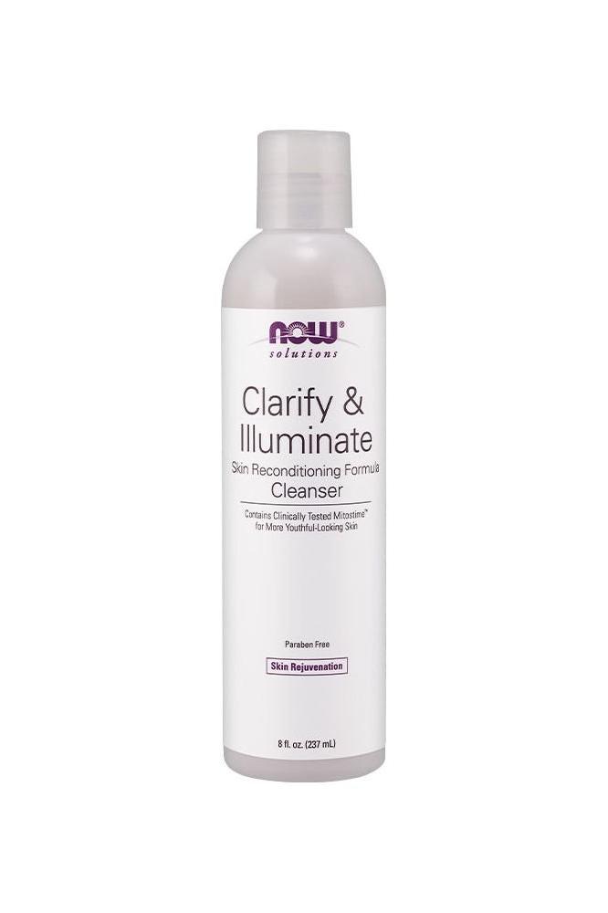 Now Foods Clarify & Illuminate Cleanser 236 ml - facial cleansing gel for youthful and radiant skin.