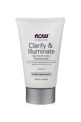 NOW Solutions Clarify & Illuminate Moisturizer in 59 ml tube for age transformation and skin rejuvenation.