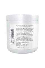 Back of NOW Foods Cocoa Butter container with usage instructions and caution for microwaving.