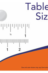 Tablet size comparison showing a white tablet and a ruler for measurement.