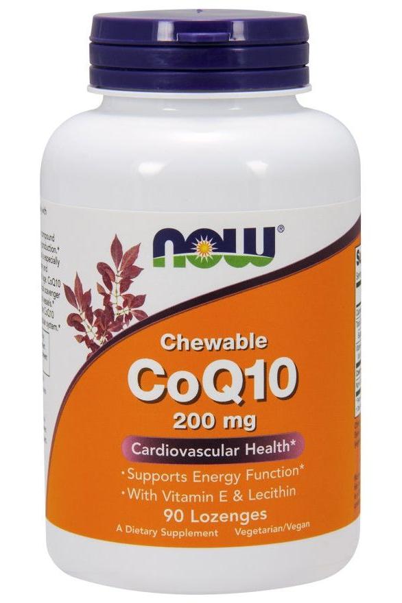 NOW Foods - CoQ10 with Lecithin & Vitamin E 200mg - 90 lozenges - Nutri.se