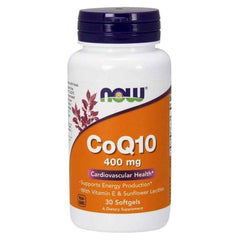 NOW Foods - CoQ10 with Vitamin E & Sunflower Lecithin, 400mg - 30 softgels