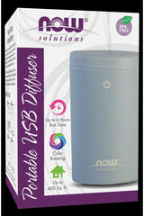 NOW Foods Essential Oil Diffuser - Portable USB, BPA-free, 6-hour run time, color rotating, covers up to 400 sq ft.