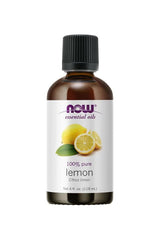 Now Foods 100% pure lemon essential oil, Citrus limon, 118 ml bottle for aromatherapy.