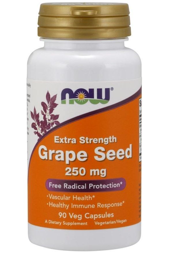 NOW Foods - Grape Seed, 250mg Extra Strength - 90 vcaps - Nutri.se