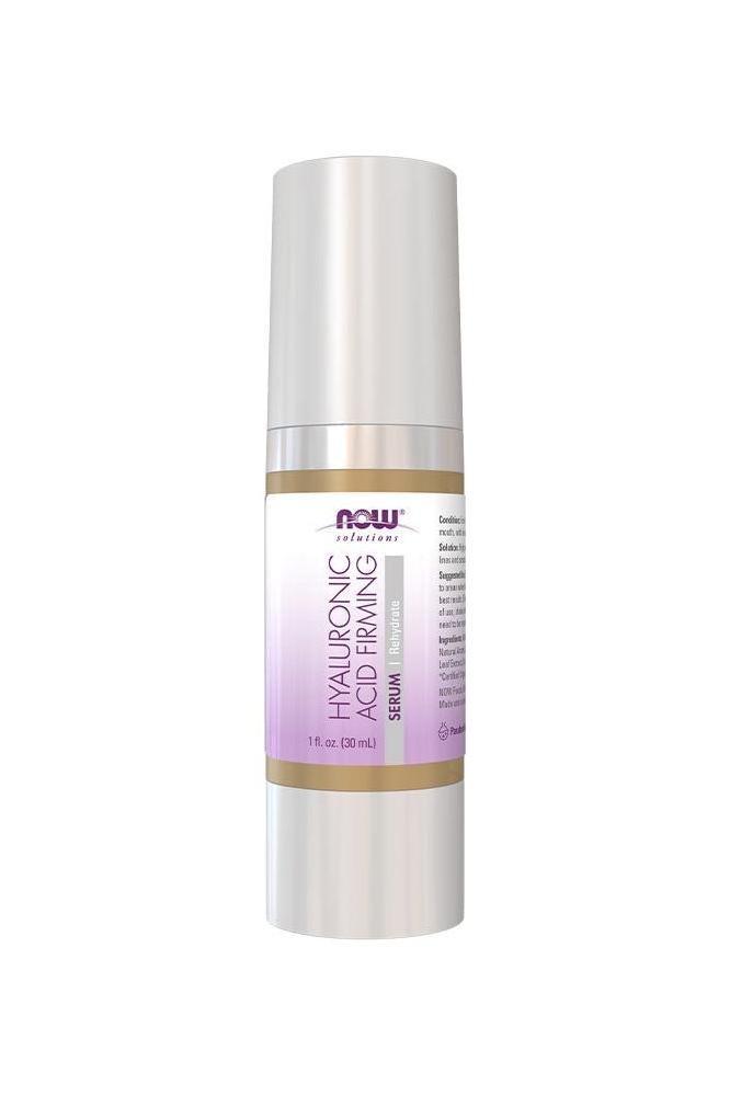 NOW Hyaluronic Acid Firming Serum 30 ml for reducing fine lines and smoothing skin.