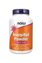 Now Foods Inositol Powder in Myo-Inositol form, supports healthy membrane function, 8 oz container.