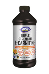 Now Foods Triple Strength L-Carnitine liquid supplement, 473 ml, supports energy production and fat metabolism.