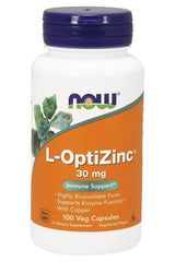 NOW Foods - L-OptiZinc, 30mg - 100 vcaps - Nutri.se