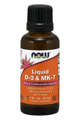NOW Foods - Liquid D-3 & MK-7 - 30 ml. - Nutri.se
