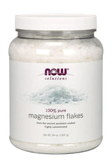 NOW Solutions 100% pure magnesium flakes in jar, sourced from the ancient zechstein seabed, highly concentrated.